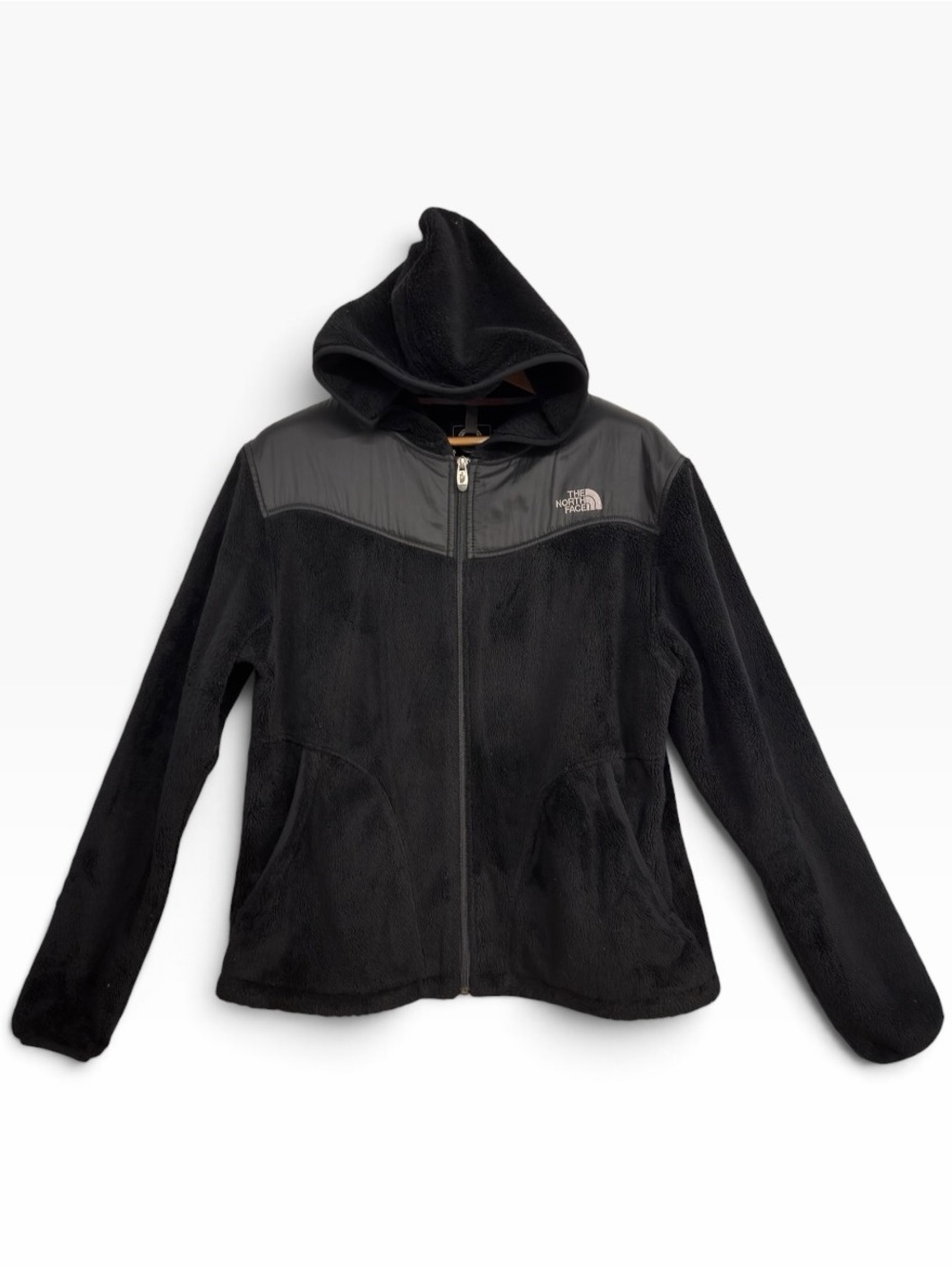The North Face Oso Hoodie Black High Pile Fleece Full Zip Jacket Women’s XL